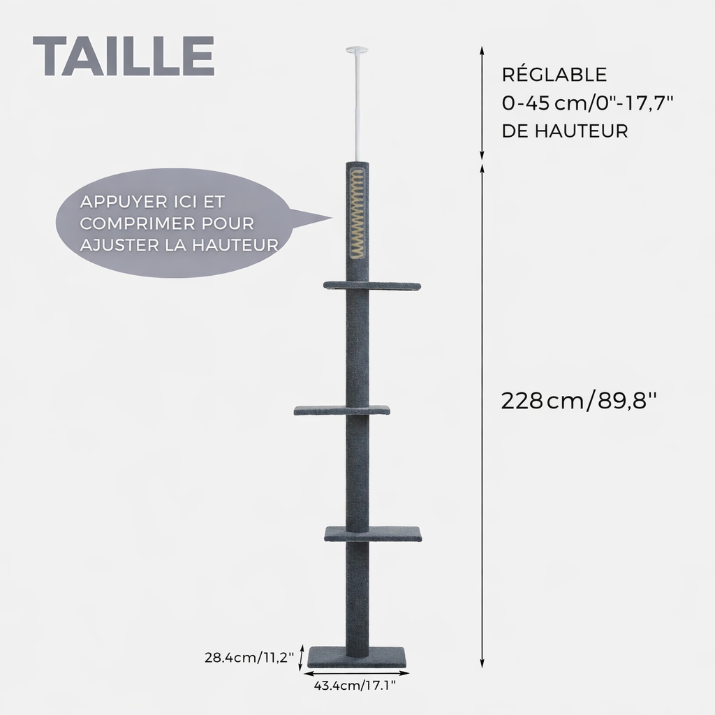 Arbre à chat Poteau 230 CM